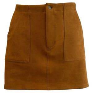 French Kiss High Waisted  Suede Mini Skirt